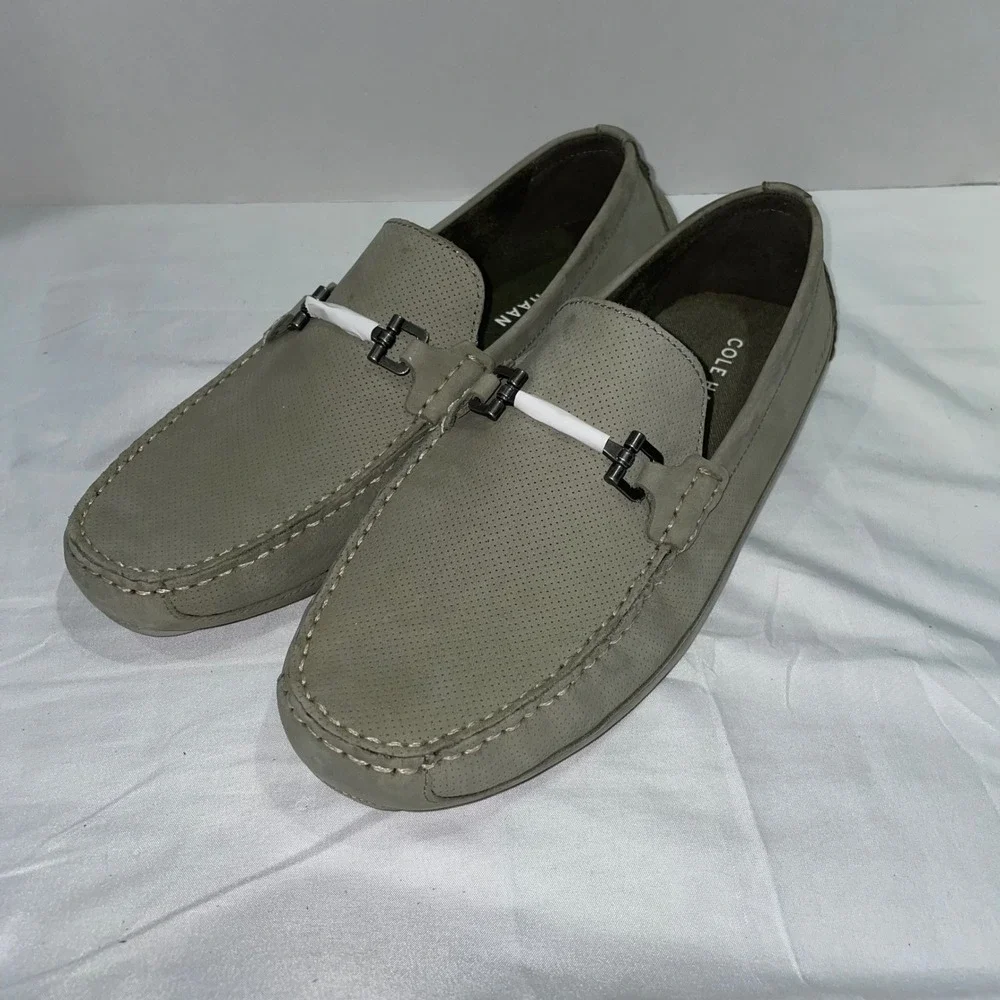 Cole Haan Gunnison Driver Loafers Olive Green Bit Detail C37272 Mens 11M